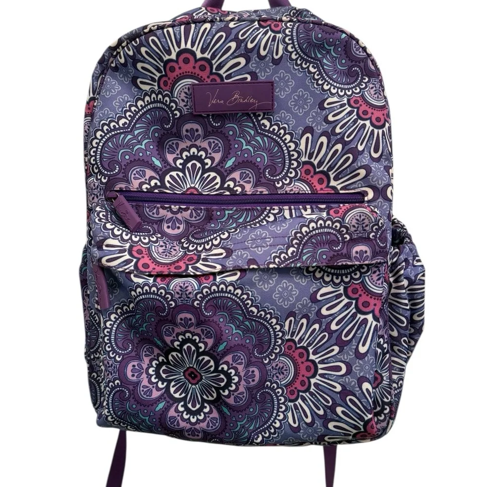 Vera Bradley Lilac Medallion Compact Backpack EUC